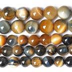 10MM Dream Blue Tiger Eye Stone Beads Natural Gemstone Round Loose Beads for Jewelry Making Bracelet Necklace 72pcs 2 Strands 32" - color: Dream Blue Tiger Eye, size: 10mm