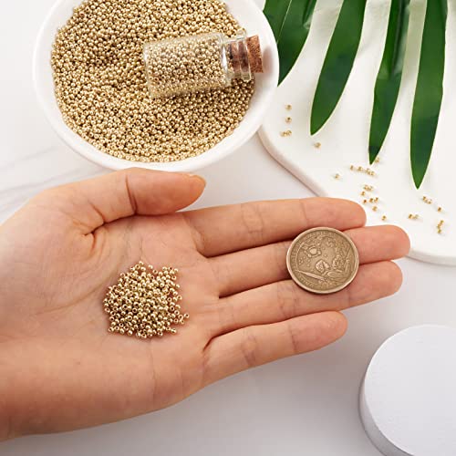 Craftdady 12/0 Golden Glass Seed Beads 2mm About 5000Pcs Metallic Small Round Pony Loose Spacer Beads for Jewelry Making Hole: 0.5mm - color: Metallic Golden, 2mm