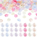 Glass Leaf Beads Crystal Glass Leaf Charms Transparent Leaves Pendants Tiny Green Leaf Bead Caps for Christmas Earring Bracelet Jewelry Making DIY Keychain Craft - color: AB Color-Leaf