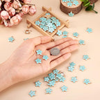 Beadthoven 100pcs Enamel Charms Cherry Blossom Daisy Flower Pendants Gold Plated Small Cute Bulk for Jewelry Making Bracelet Necklace Earrings Keychain DIY Accessories - color: 0Light SkyBlue