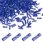 uxcell 1500Pcs Glass Bugle Seed Beads, 6x2mm Mini Long Tube Seed Beads Tube Loose Glass Seed Spacer Bead for DIY Earring Bracelets Necklace Jewelry Making Embroidery, Dark Sapphire Blue - color: Dark Sapphire Blue