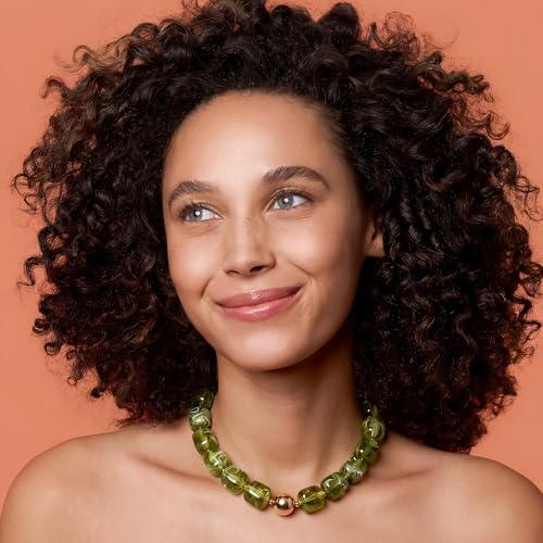 Chunky Necklaces for Women, Trendy Colorful Square Acrylic Resin Beads Statement Choker Necklace, Lightweight Boho Summer Beach Vacation Jewelry - color: Prehnite Green