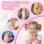 Rubber Band Bracelet Kit for Kids Girls Ages 6-12, 1300+ PCS DIY Craft Kits with 2 Weaving Comb & Organizer, Weaving Loom Kit Toys, Christmas Birthday Valentine Gifts for 7 8 9 10 11 12 Year Old