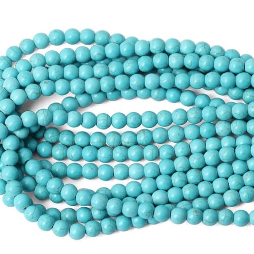 Adabele 80pcs Natural Blue Magnesite Gemstone 10mm Imitated Turquoise Round Loose Beads Gem Stone Spacer for Craft Jewelry Making GR-D10 - color: Round/Blue, size: 10mm Round (80pcs/2 Strands)