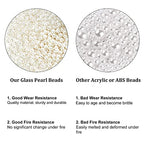 PH PandaHall 4mm Pearl Beads, 1000 Pcs Tiny Smooth Satin Luster Craft Glass Pearl Bead Round Loose Spacer Beads for Earring Bracelet Necklace Waist Chain Wedding Crafts, Cream White - color: Cream White