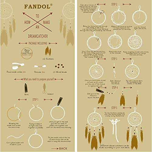 FANDOL DIY Dream Catcher Beginner Kit, Making Dream Catcher Supplies Include Metal Hoop, Feathers, Faux Suede Cord, Thread, Wood Beads (Sky Blue) - color: Sky Blue