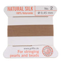 Griffin Silk Beading Cord & Needle Size 2 Beige