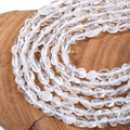 6-8mm Natural Clear Quartz Crystal Nuggets Oval Free Tumbled Pebble Semi Precious Gemstone Loose Stone Beads Approx 15.5 inch for DIY Jewelry Making - color: Clear Quartz Crystal
