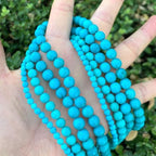 Adabele 120pcs Natural Stabilized Blue Turquoise Gemstone 6mm Round Loose Beads Gem Stone Spacer for Craft Jewelry Making GR-A6 - color: Round Beads, size: 6mm Round (120pcs/2 Strands)