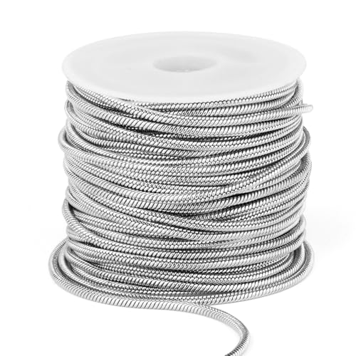 33 Feet Stainless Steel Snake Chains Roll, 2.0mm 304 Stainless Steel Round Snake Chain Bulk Spool for Jewelry Making DIY Craft - color: 2mm Stainless Steel Round Snake Chains
