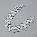 Craftdady 27pcs Faceted Teardrop Natural Crystal Quartz Beads Top Drilled Energy Healing Gemstone Loose Beads Polished Chakra Stone Loose Beads 12x9-10mm for DIY Jewelry Crafts - color: Crystal Quartz