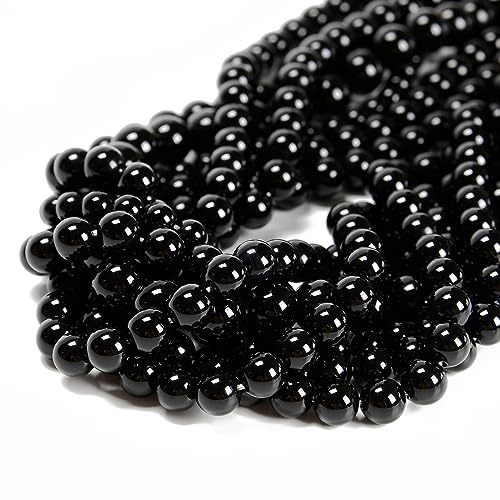65Pcs Black Onyx Agate 6mm Beads Natural Stone Round Gemstone Genuine Real Stone for DIY Bracelet Jewelry String Making - color: Black Onyx Agate, size: 6mm