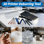 Deburring Tool 3D Printing, 3D Printer Deburring Tool with 4 Blades for Metal, Plastic, Resin/PLA – Includes Flush Cutter, Sanding Sponge, Sand Paper, Tweezers, Cleaning Brushes & Diamond Files