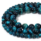 35pcs 10mm Natural Aquamarine Tiger Eye Gemstone Beads Energy Healing Crystal Round Loose Stone Beads for Jewelry Making, DIY Bracelets Necklaces - color: Aquamarine Tiger Eye, size: 10mm