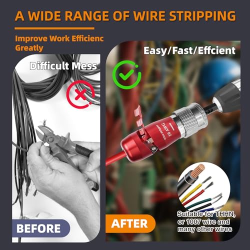 ANGELSWORD 14 AWG Wire Stripper for Drill, Wire Stripping Tool, Professional Electrician Tool, The Perfect Companion for Power Drill - size: 14 AWG