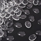 Craftdady 200Pcs Transparent Oval Glass Cabochons 20x15mm Clear Glass Flat Back Dome Tile Cabochon Covers for Photo Pendant Jewelry Making - color: Transparent Clear, size: 20x15mm Oval