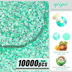 qiipii 10000PCS 2mm Aquamarine Green AB Resin Rhinestones Bulk SS6 Water Green Flatback Jelly Stones Diamonds Crystals Gems for Nails Face Eyes Makeup Tumblers Bottles DIY Crafts Crocs Shoes Clothes - color: Aqua Green Ab, size: 2mm Bulk