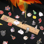 SANNIX 110Pcs 55 Pairs Halloween Charms Gold Enamel Jewelry Pendants for Halloween Earring Bracelet Necklace Craft Making - style: Halloween Charms-55 Pairs