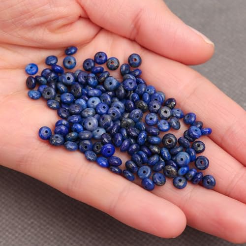 BONNY BOXX 1 Strand (150PCs) Natural 2 * 4mm Lapis Lazuli Rondelle Beads, Natural Abacus Disk Stone Beads Loose Spacer Gemstone for DIY Bracelet Necklace Jewelry Making - color: Lapis Lazuli, size: 2*4MM