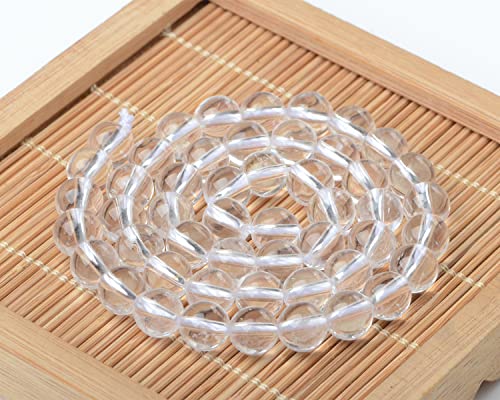 Bymitel 90 pcs Natural Genuine Real Round Loose Stone Beads Gemstone Spacers for Charm DIY Jewelry Making 15.5" per Strand 4mm (Clear Quartz Crystals, 4mm) - color: Clear Quartz Crystals, size: 4mm