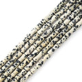 5x12mm Natural Dalmation Stone Bamboo Shape Gem Healing Energy Loose Spacer Beads for DIY Necklace Bracelet Earring - color: Dalmation