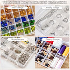 SUTOKAKA 1Pc 15 Grids Plastic Organizer Storage Box for Jewelry Small Components Fixed Dividers Bead Container Tools Holder Case for DIY Nail Crafts Beading Art Supplies - size: 15