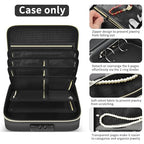Fireproof Travel Jewelry Organizer Case with Lock, Portable Jewelry Binder with 6 Detachable Loose-leaf Pages, Clear Storage Book for Necklaces, Earrings, Rings & Bracelets (Bag Only)