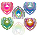 Dazzling Colorful Filigree Charms Hollow Out Multicolor Geometric Filigree Pendants for DIY Jewelry Making Earrings Necklaces Components - color: Heart-1
