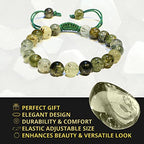 ANAYA AGATE Energy Protection Crystal Handmade Adjustable Bead Bracelet Perfect for Men, Women’s Christmas Gift - Gemstone Healing Stretch Bracelet Pulsera Para Hombre Mujer Stocking Stuffer - color: Prehnite