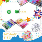 EFIVS ARTS Seed Beads 96 Colors 4MM Small Beads Kit Tiny Bracelet Waist Beads Set with Pendant Charms Letter Beads Kit for Concert Bracelets DIY Making - color: 96 Colors