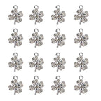 16-Pcs Crystal Jewelry Making Charms Silver Pendant Charm For Women Making Jewelry Crafts Rhinestone Charms - color: Grass