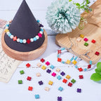 SUNNYCLUE 1 Box 250Pcs Cross Beads Mini Small Colorful Cross Charms Bulk Easter Synthetic Turquoise Stone Cross Bead Tiny Pocket Crosses Crucifix Loose Spacer Beads for Jewelry Making Kits Adult - color: 250pcs 8x8mm Colorful Cross Beads