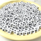 500Pcs Square Letter Beads P 6X6mm Individual Cube Alphabet Beads for Friendship Bracelets Making - color: Square - P