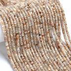 150pcs 2x4mm Natural Flowery Cowry Fossil Tube Shape Beads Loose Flat Round Cylinder Flat Spacer Green Stone Beads for Bracelet Earrings Jewelry Making - color: Flowery Cowry Fossil Stone, size: 2x4mm Tube shape