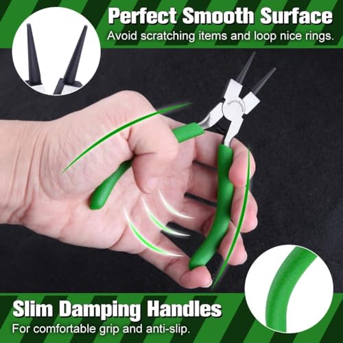 SPEEDWOX Mini Round Nose Pliers for Jewelry Making - 5 Inch Small Wire Looping Pliers with Tapered Jaw and Micro Fine Precision Tips - Professional Beading and Craft DIY Tools - style: Round Nose Pliers