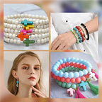 SUNNYCLUE 1 Box 100Pcs Cross Beads Bulk Small Easter Cross Beads Synthetic Magnesite Stone Crucifix Crosses White Red Blue Pocket Quilts Crucifix Charms for Jewelry Making Beading Kit Supplies - color: 100pcs 12x16mm Colorful Cross Beads