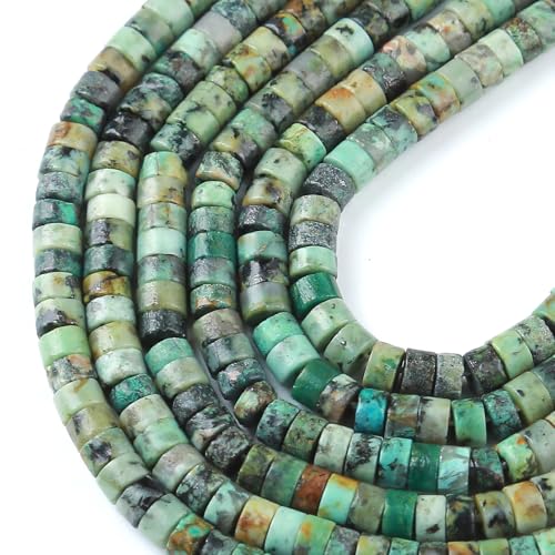 2x4MM 150PCS African Turquoise Tube Cylinder Rondelle Abacus Disk Spacer Loose Beads for Jewelry Making - color: African Turquoise, size: 2x4mm cylindrical