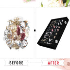 Siveit Velvet Jewelry Tray 48 Grid Jewelry Display Tray Organizer Box with Transparent Lid Rings Earrings Necklaces Pendants Display Box Suitable for Women and Girls (Black) - color: Black