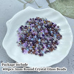 400pcs 3mm Round Crystal Glass Beads Round Faceted Spacer Beads for Jewelry Making Bracelet Earring Necklace Wind Chimes Suncatchers DIY Craft Making Supplies(Purple Series) - color: Purple Series, size: 3mm