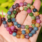Natural Stone Beads 8mm Polished Round Smooth Gemstone Beads for Jewelry Making Supplies 15 Inch(45 Beads) (Blue Tourmaline) - color: Blue tourmaline-45pcs