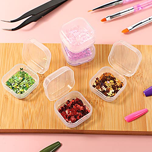 Jetec 6 Pieces Mini Plastic Clear Beads Storage Containers Box for Collecting Small Items, Beads, Jewelry, Business Cards, Game Pieces, Crafts (1.4 x 1.4 x 0.7 Inch) - size: 1.37 X 1.37 X 0.7 Inch