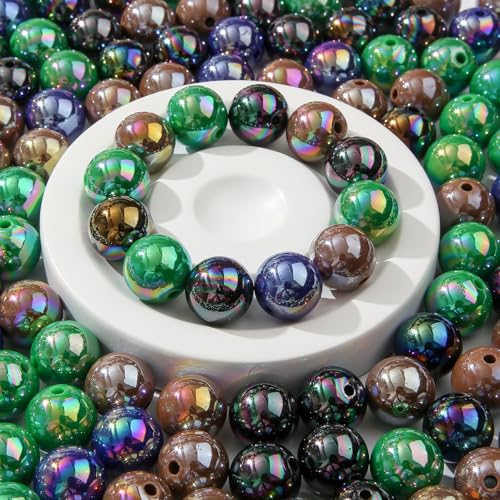 16mm Acrylic Beads 100pcs Ab Halloween Color Bead Chunk Bubblegum Beads for Pens for Necklace Jewelry Bracelets DIY Crafts Making (Navy Blue&Dark Green&Dark Coffee&Black) - color: Navy blue&dark green&dark coffee&black