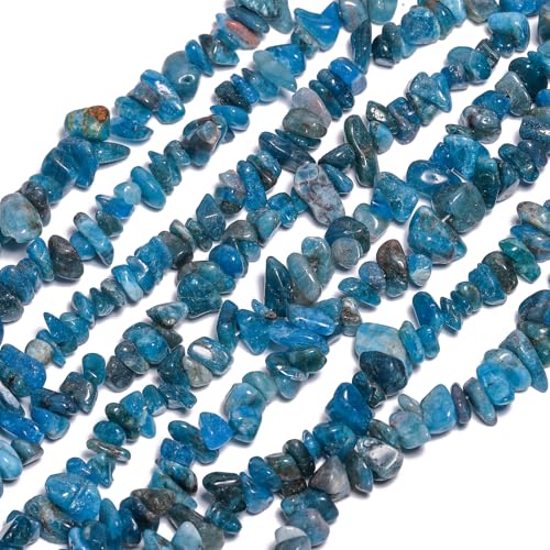 30in Apatite Natural Chip Stone Beads 5-8mm About 230pcs, Irregular Drilled Blue Bead for Bracelets Jewelry Making Supplies for Adults, DIY Crafts. - color: Apatite