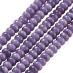 1 Box 2 Strands 148PCS 5X8MM Dark Purple Natural White Jade Dyed Beads with Hole Abacus Disk Gemstone Rondelle Stone Loose Spacer Charms Bead for Jewelry Making Bracelet DIY Craft Supply - color: Purple, size: 148pcs