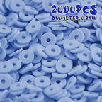 2000pcs Blue Clay Beads for Bracelets Making, Flat Round Polymer Clay Beads 6mm Spacer Heishi Beads for Jewelry Making Earring Bracelets Necklace - color: Blue 13