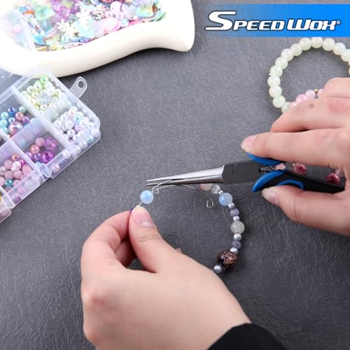 SPEEDWOX Mini Needle Nose Pliers Serrated Jaw with Protective Cover Needle Nose Pliers For Jewelry Making Mini Precision Wire Looping Fine Plier For Jewelry Making Wire Bending Small Object Gripping - style: Needle Nose Pliers Serrated Jaw with Cover