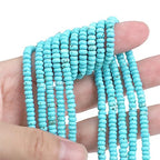 BEADIA Natural Blue Turquoise Spacer Beads Caps Rondelle Disk Loose Beads for Beading Jewelry Making 4mmx2mm 38cm - color: Blue Turquoise, size: Rondelle Disk 4mm x 2mm