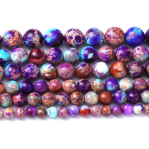 91PCS 4mm Natural Galaxy Sea Sediment Jasper Beads Gemstone Round Loose Spacer Stone Beads for Jewelry Making DIY Bracelet Necklace 15 Inch,Energy Stone Healing Power - color: Galaxy Sea Sediment Jasper, size: 4mm
