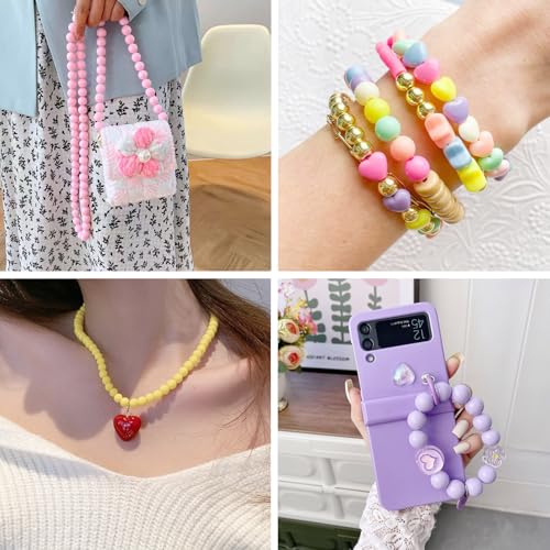 100 Pcs 11.5-12mm Bubblegum Beads Opaque Acrylic Chunky Loose Spacer Round Focal Beads for Jewelry Making Bracelet Necklace Keychain Craft Art Making,Hole:1.8mm,Pink and Green - color: Pink and Green