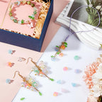 NBEADS 240 Pcs Glass Bell Flower Beads Kits, Lily Flower Glass Beads Leaf Shape Acrylic Beads for DIY Jewelry Making Beading Projects Bracelets Necklaces Earrings, Hole: 1.4mm - color: Mixed Color